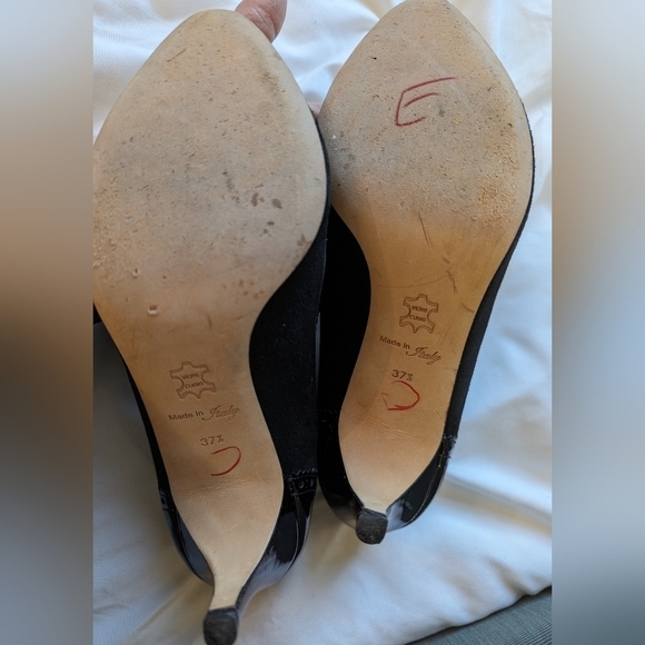 Roma Jane Suede Patent Leather Mary-Jane Heels Pumps Size 7 - Picture 6 of 9